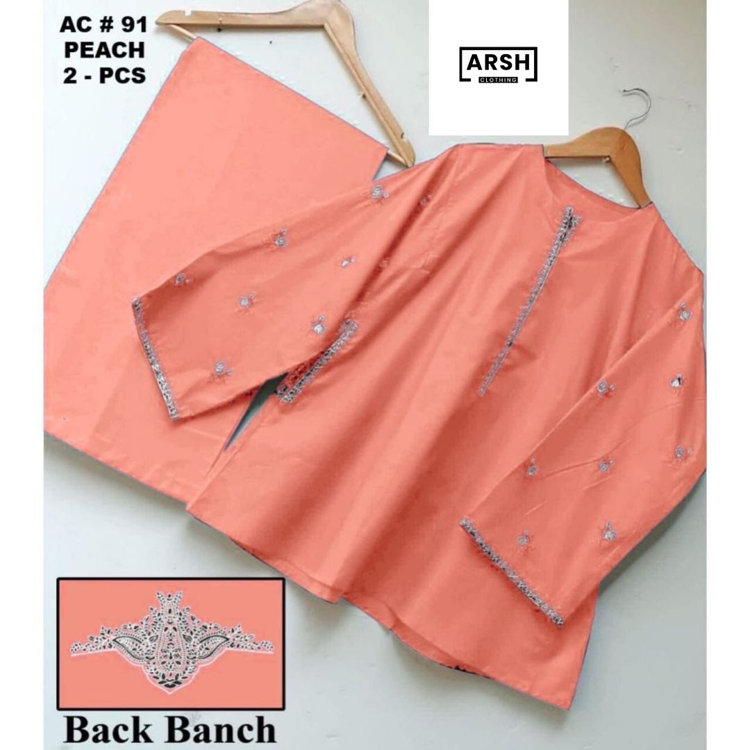 Pocket Style 2-Pcs Back Bunch Embroidery New Article with Stitch. 