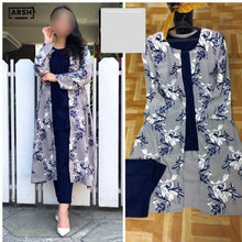 Flower Print Grey Gown