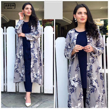 Flower Print Grey Gown