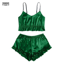 Silk Seduction: Lace Cami & Shorts Set - Naughty Nightwear