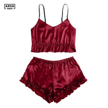 Silk Seduction: Lace Cami & Shorts Set - Naughty Nightwear