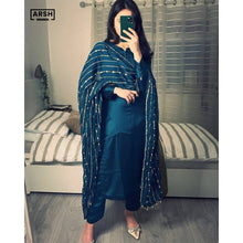 NEW SECKVENCE DUPATTA AND SHAMOSE SILK SIMPLE KAMEEZ