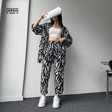 Stylish Zebra Print Coordinated Set 🐾 Trendy Gown & Trousers