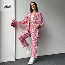 Stylish Zebra Print Coordinated Set 🐾 Trendy Gown & Trousers