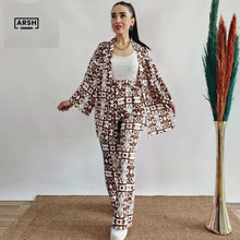 Stylish Zebra Print Coordinated Set 🐾 Trendy Gown & Trousers