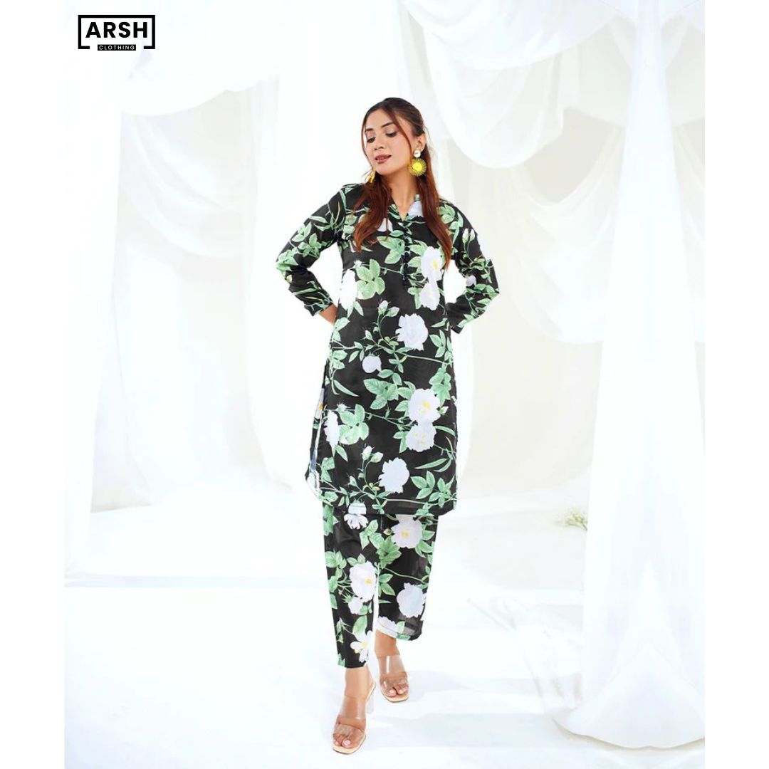 MIDNIGHT GARDEN - PRINTED LAWN (PRET) - STITCHED 2 PIECE