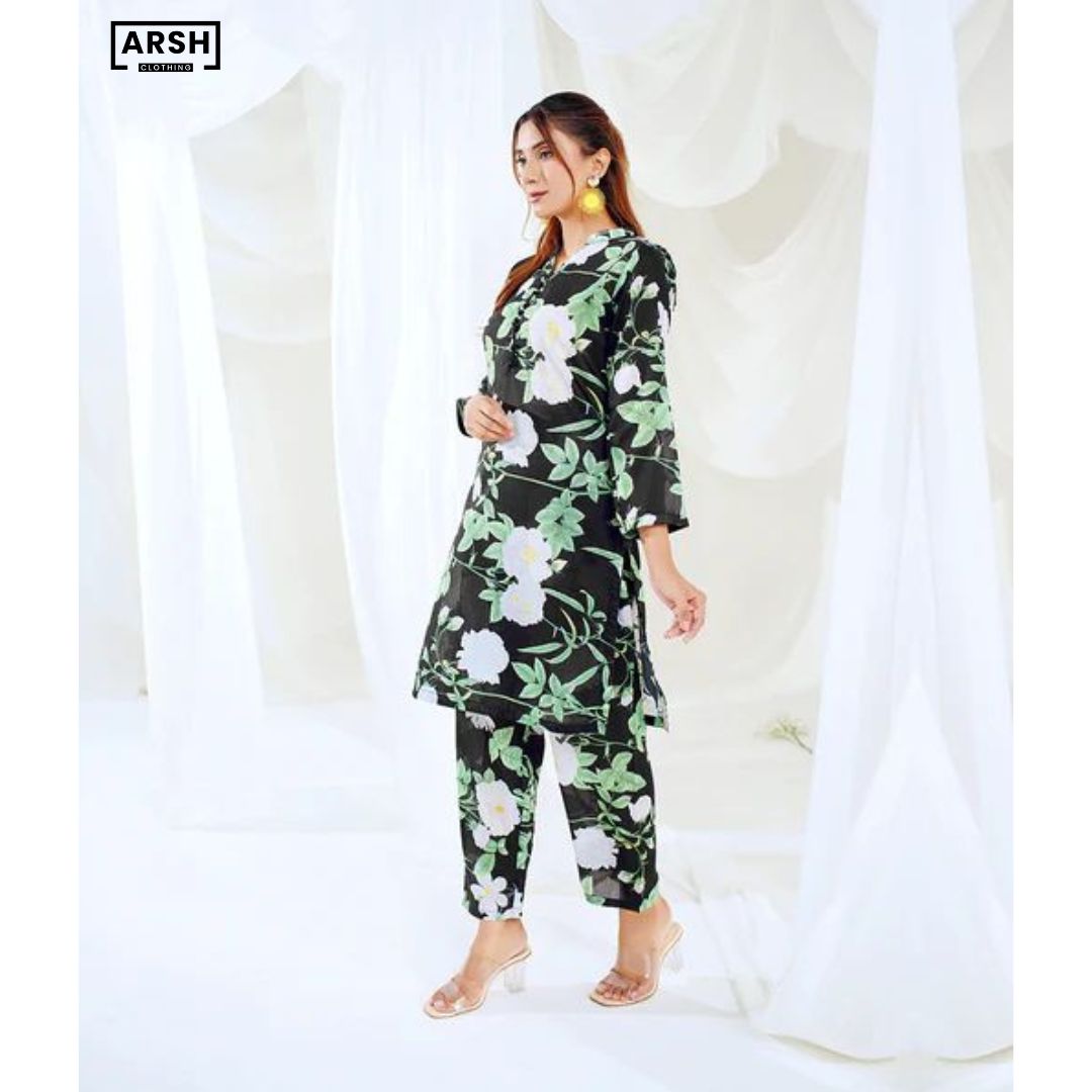 MIDNIGHT GARDEN - PRINTED LAWN (PRET) - STITCHED 2 PIECE